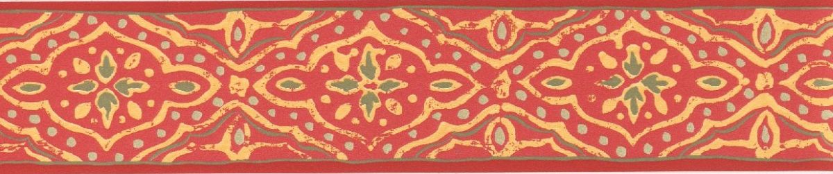 Hochwertige Tapeten und Stoffe  Selbstklebende Bordüre Rot 3511